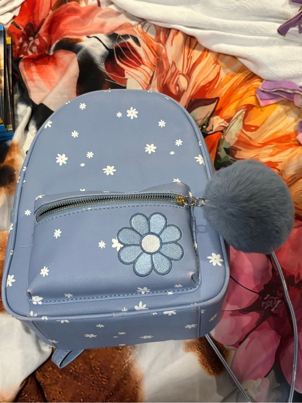 Tweem mini blue Daisy backpack